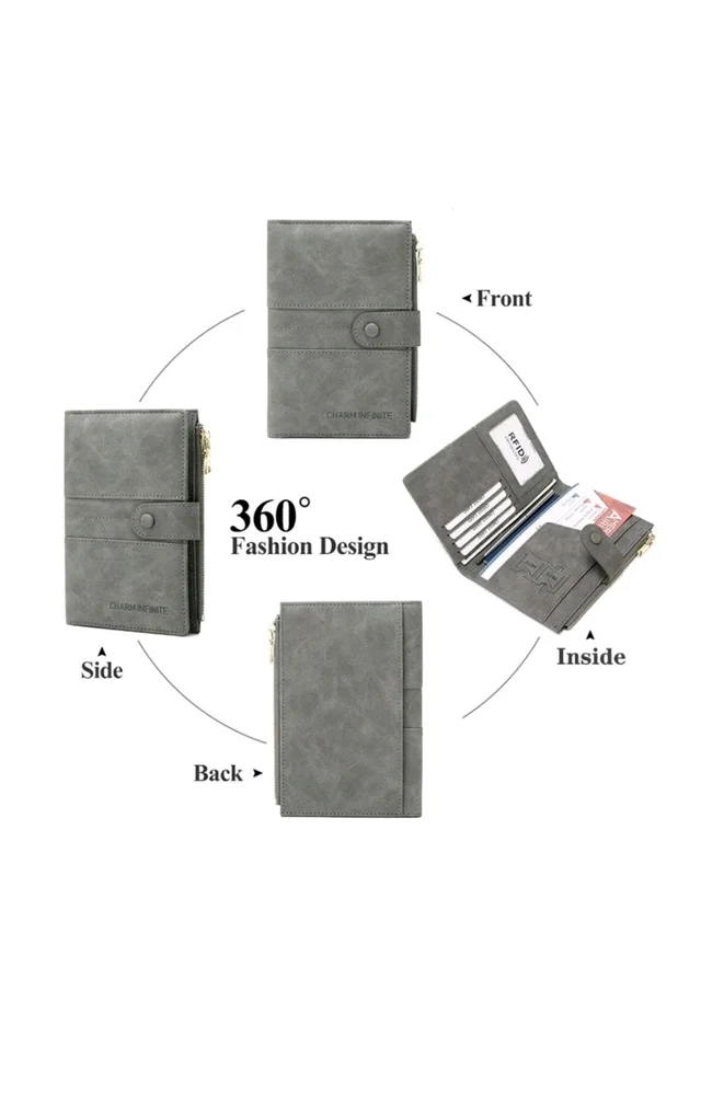 Passport Cover, Travel PU Leather Passport Wallet for Women Men,RFID Blocking Passport Cover with Zipper Pocket for Travel, business, vacation 