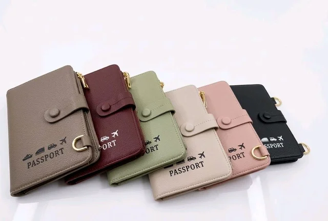 Travel Passport Holder Wallet | RFID Blocking Beige Document Organizer with World Map Design & Multiple
Card Slots | Secure Travel Accessories for Men & Women