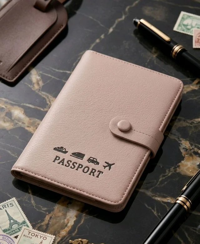 Travel Passport Holder Wallet | RFID Blocking Beige Document Organizer with World Map Design & Multiple
Card Slots | Secure Travel Accessories for Men & Women
