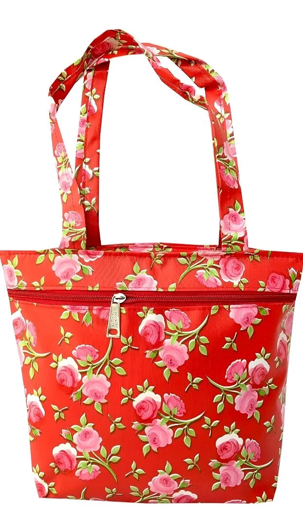 Thawani Enterprises Floral Printed Bags for Women with Zipper, Shopping Bag for Grocery, Cosmetics,Travel, Beach, Shoulder Handbags for Women, Temple
Bags, Stylish Trendy