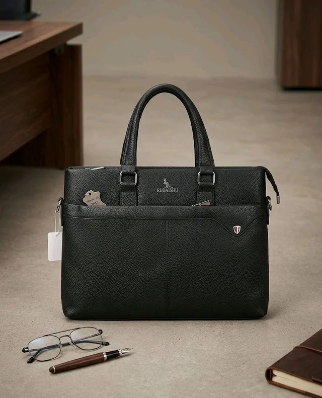 Men's Briefcases Premium Leather Laptop Bag