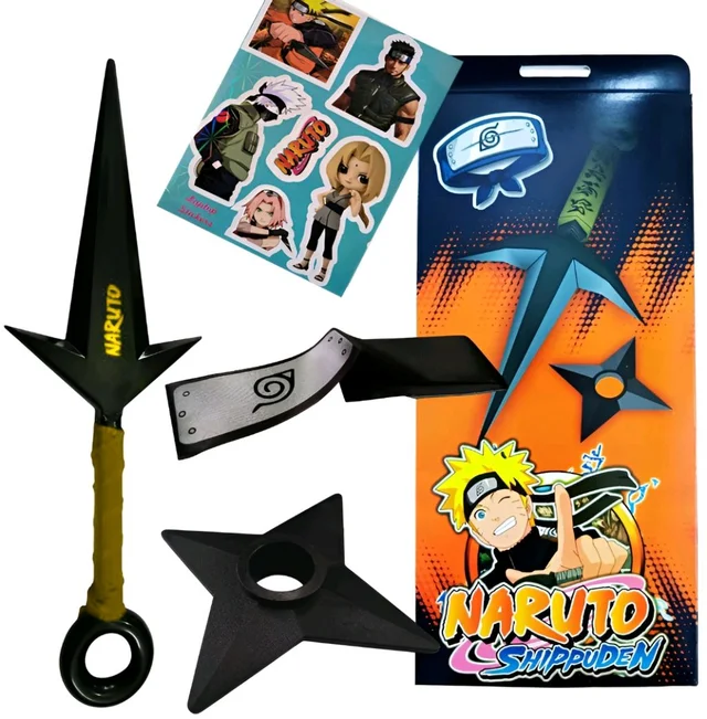nakshatra traders Naruto Ninja Set-Kunai Knife Shuriken Headband 6 Stickers Anime Set Roleplay Armor Sets (Multicolor)