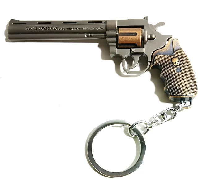 HappierYou Colt Python 357 Revolver PUBG Gun Keychain  Cover Gun Keychain Key Chain