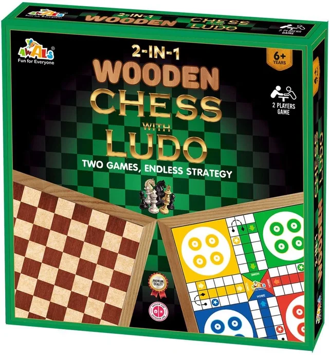 Wooden Chess With Ludo