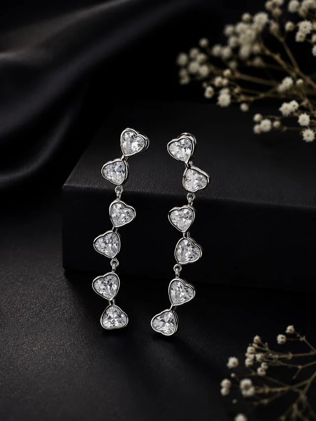 Heart Diamond Earrings 
