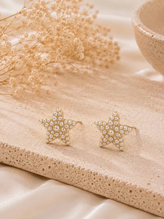 Pearl Star Earrings