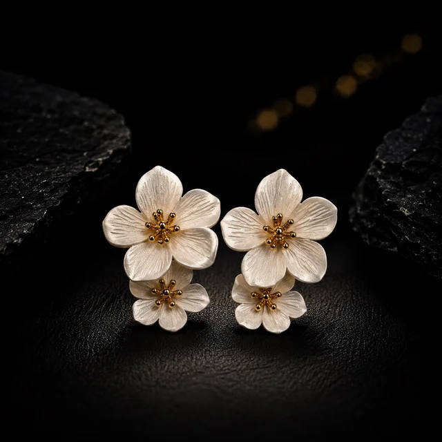 white flower earring ( combo )