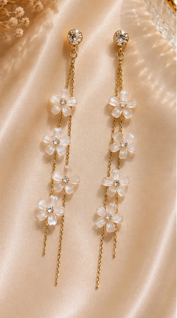 Diamond Flower Earrings