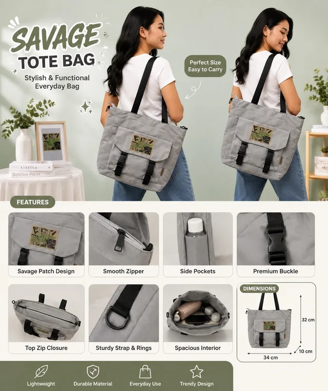 Tote Bags ( Grey)