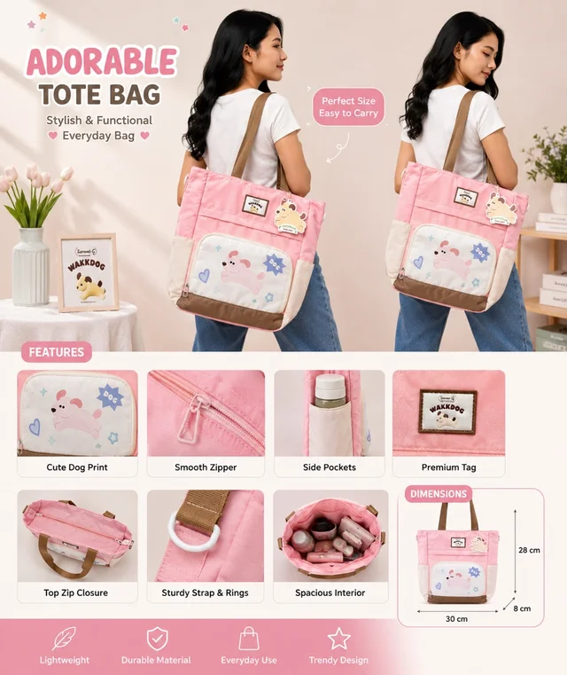 Tote Bag ( Pink ) 