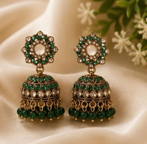 Traditional Earrings (green)