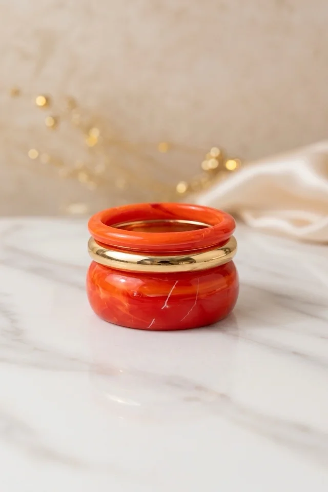 Resin Bangle Stack ( Orange ) 