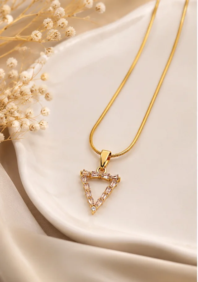 Triangle Locket Neck chain ( Anti Tarnish) 