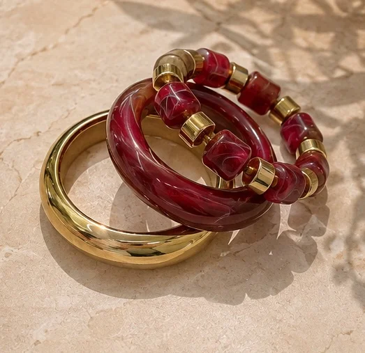 Resin Bangle Stack ( Set Of 3)
