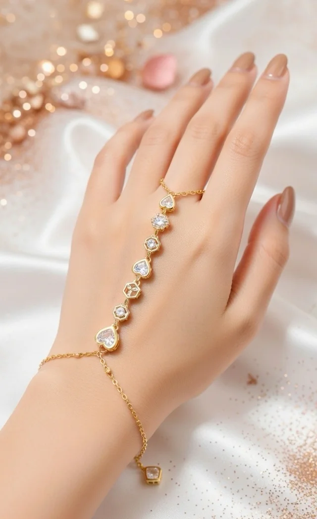 Ring Hand Chain With Diamonds 