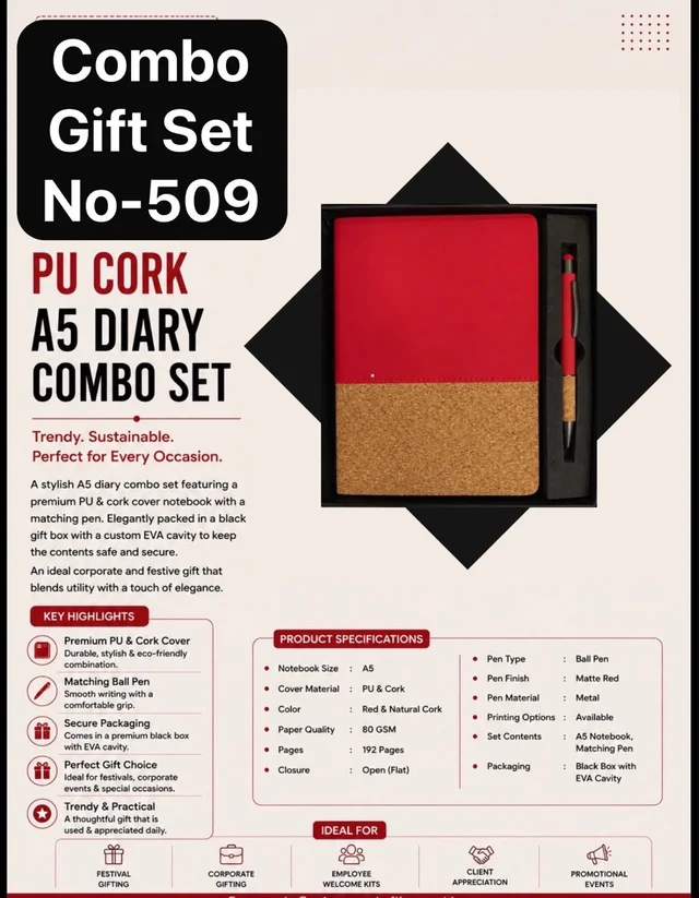 A5 Diary Combo Set ( Red Amd Black  ) 