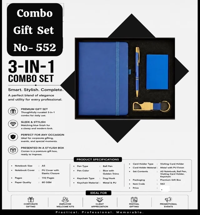 4 In 1 Diary Combo Set ( Blue ) 