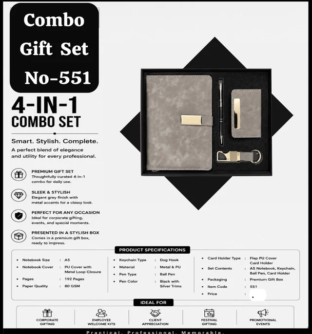 4 In 1 Diary Combo Set ( Grey )