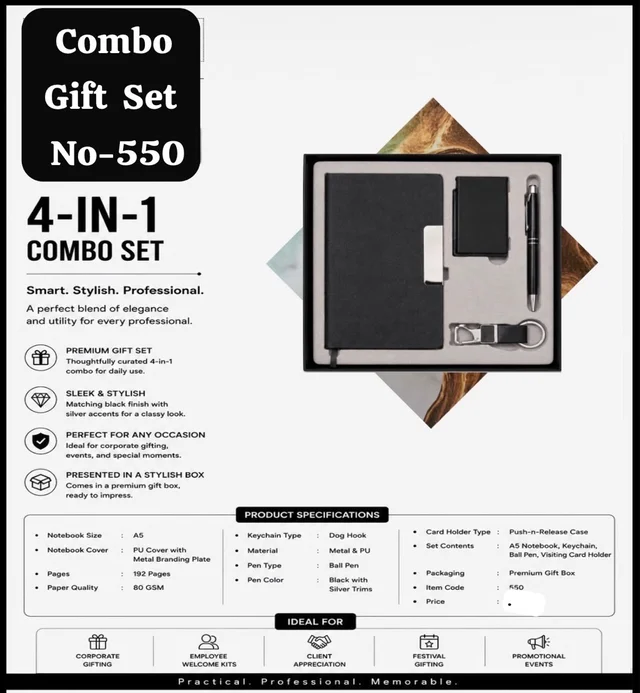 4 In 1 Diary Combo Set ( Black ) 