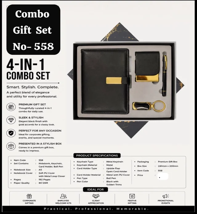 4 In 1 Diary Combo Set ( Black )