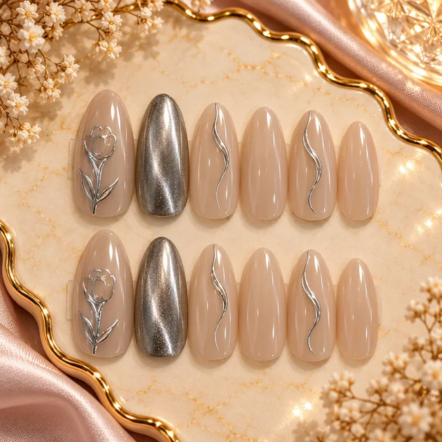 Shimmer Pressons Nails 