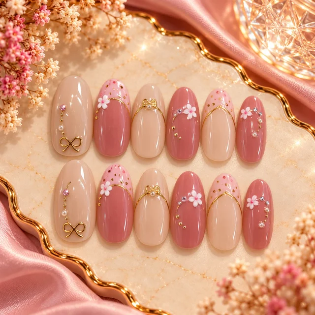 Preety Bow Pressons Set