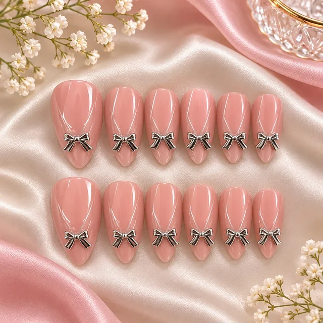 Preety Bow Long Nails