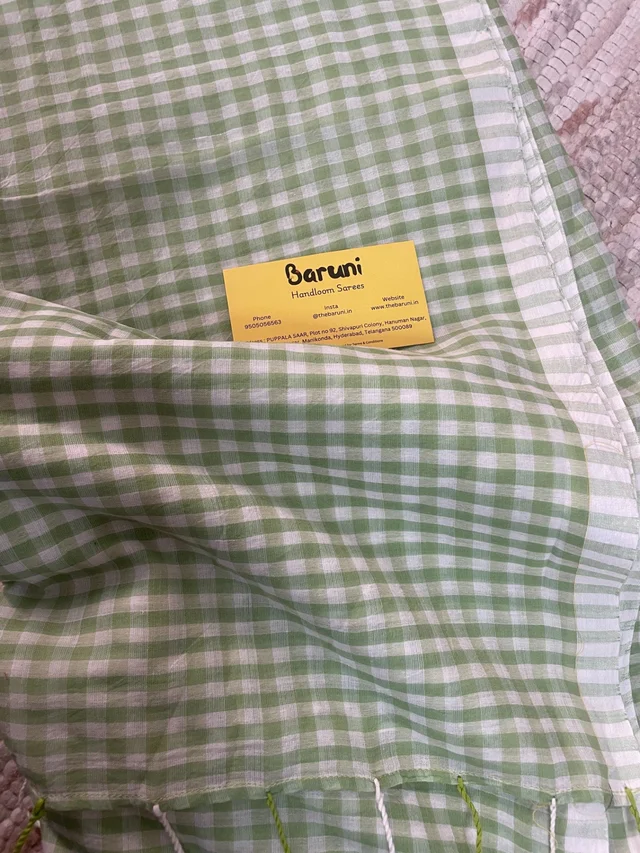 Mini Checks mul cotton saree