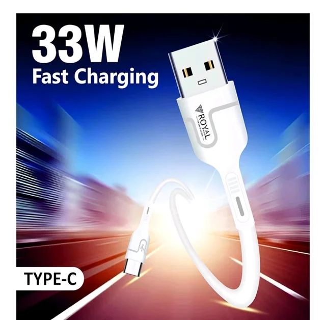 Type-C Data Cable | 33W Fast Charging | 1 Meter Length | Durable & High-Speed USB-C Charger Cable