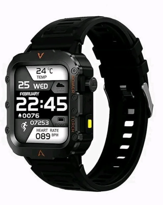 Q11 2.01" TFT Display Bluetooth 5.0 with 100+ Sports Mode Waterproof Smartwatch (Black Strap, Free)