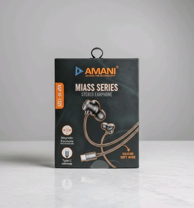 Amani  Stereo Earphones Type C ASP HF T325Heavy Sound Quality In Warranty 