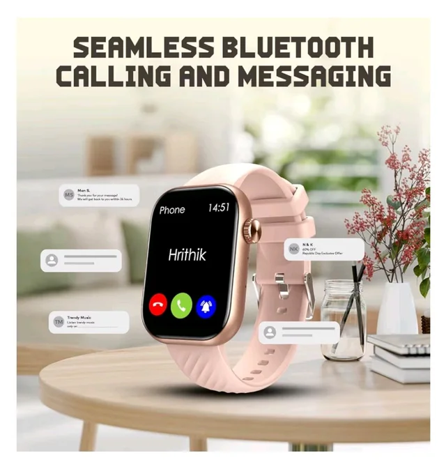 itel Alpha 2 51.05mm (2.01") LCD Display Smart Watch, 480 Nits Brightness, 7 Days Battery Life, Heart Rate & Blood Oxygen Monitoring, IP68 Waterproof with Multisport Modes (Rose Gold)
