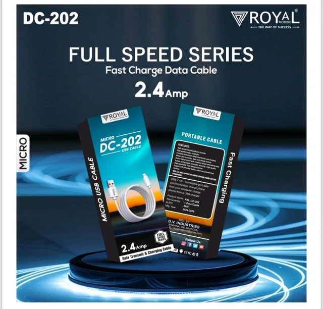 Royal DC202 FULL SPEED SERIES Fast Charge Data Cable ROYAL 2.4Amp