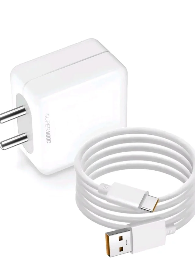 OPPO 80 W SuperVOOC 7.3 A Wall Charger for Mobile with Detachable Cable (White, Cable Included)