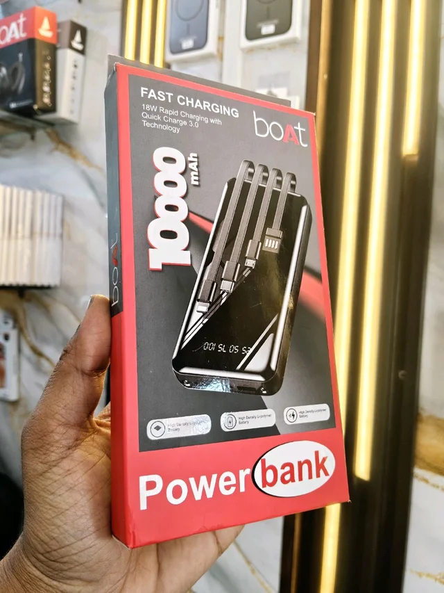 10000 mAh 18W Rapid Charging Compact Pocket Size Power Bank (Carbon Black, Lithium Polymer, Fast Charging, Quick Charge 3.0 for Mobile, Tablet, Earbuds)