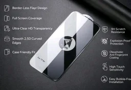 Tempered Glass Guard for IPHONE 16 FLAYR HIGH QUALITY TEMPERED GLASS WITHOUT BLACK BORDER ON SIDES | FULL CLEAR SCREEN PROTECTOR | 9H HARDNESS | EXPLOSION PROOF | (Pack of 1)