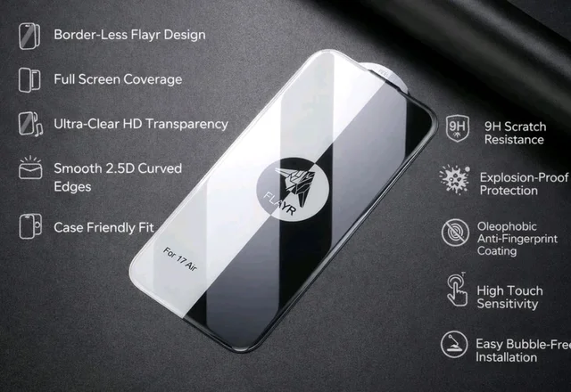 Tempered Glass Guard for IPHONE 16 FLAYR HIGH QUALITY TEMPERED GLASS WITHOUT BLACK BORDER ON SIDES | FULL CLEAR SCREEN PROTECTOR | 9H HARDNESS | EXPLOSION PROOF | (Pack of 1)