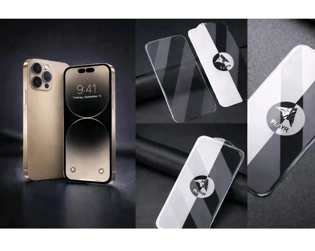Tempered Glass Guard for IPHONE 16PROMAX FLAYR HIGH QUALITY TEMPERED GLASS WITHOUT BLACK BORDER ON SIDES | FULL CLEAR SCREEN PROTECTOR | 9H HARDNESS | EXPLOSION PROOF | (Pack of 1)