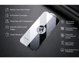 IPHONE 16PRO FLAYR HIGH QUALITY TEMPERED GLASS WITHOUT BLACK BORDER ON SIDES | FULL CLEAR SCREEN PROTECTOR | 9H HARDNESS | EXPLOSION PROOF | (Pack of 1)