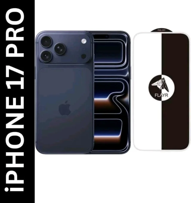  IPHONE 17 PRO FLAYR HIGH QUALITY TEMPERED GLASS WITHOUT BLACK BORDER ON SIDES | FULL CLEAR SCREEN PROTECTOR | 9H HARDNESS | EXPLOSION PROOF | (Pack of 1)