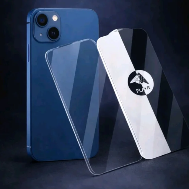  IPHONE 13/14 FLAYR HIGH QUALITY TEMPERED GLASS WITHOUT BLACK BORDER ON SIDES | FULL CLEAR SCREEN PROTECTOR | 9H HARDNESS | EXPLOSION PROOF | (Pack of 1)