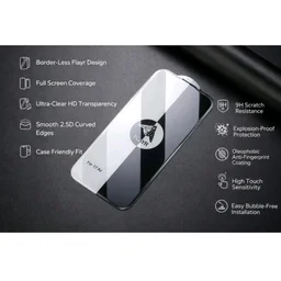 IPHONE 13/14 FLAYR HIGH QUALITY TEMPERED GLASS WITHOUT BLACK BORDER ON SIDES | FULL CLEAR SCREEN PROTECTOR | 9H HARDNESS | EXPLOSION PROOF | (Pack of 1)