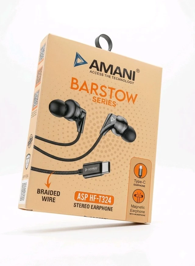 AMANI TYPE C EARPHONE ASP HF T324 HEAVY SOUND QUALITY IN WARRANTY