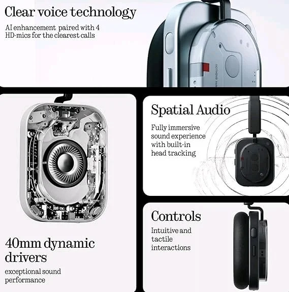 CMF Headphone (1) Hybrid Active Noise Cancelling Headphones, Wireless Over-Ear Headphones with 6 Mics