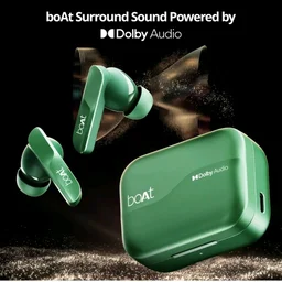 Airdopes 800 w/ Dolby Audio, 4 Mics Al-ENx Tech, Titanium Drivers & ASAP Charge Bluetooth Headset (Interstellar Green, True Wireless) - Mine Shaft