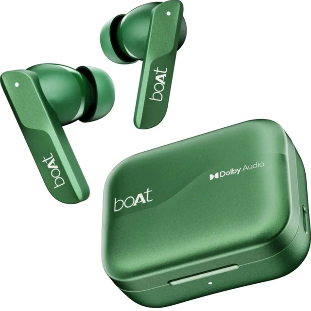 Airdopes 800 w/ Dolby Audio, 4 Mics Al-ENx Tech, Titanium Drivers & ASAP Charge Bluetooth Headset (Interstellar Green, True Wireless) - Mint Green