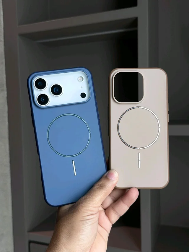 iPhone16promax SHINY MAGSAFE SILICON LOOK PC+TPU CASE -V248