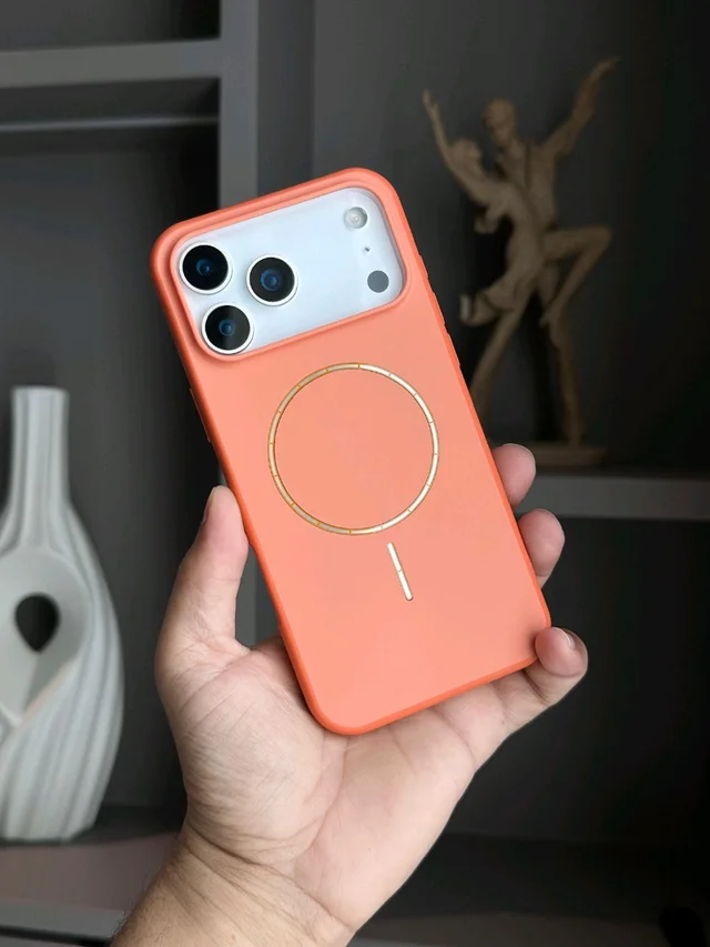 iPhone 17pro SHINY MAGSAFE SILICON LOOK PC+TPU CASE -V248