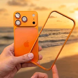 iPhone 15pro To 17promax Converter Premium Quality Ring And Back Body Heavy Material by ROYAL MART - Orange
