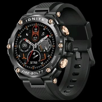 Fire-Boltt Assault Rugged Smartwatch - 1.5" HD Display, Bluetooth Calling, 600mAh Battery, Compass, Heart Rate & SpO2 Monitoring, 7-10 Days Battery Life, Heavy Metal Sports Design - BLACK